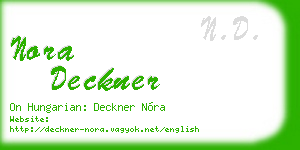 nora deckner business card